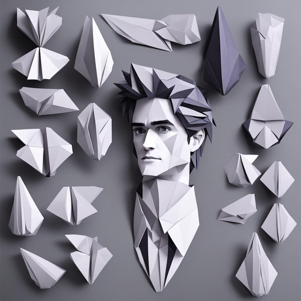 Origami Papercraft Sculpture of Edward Cullen