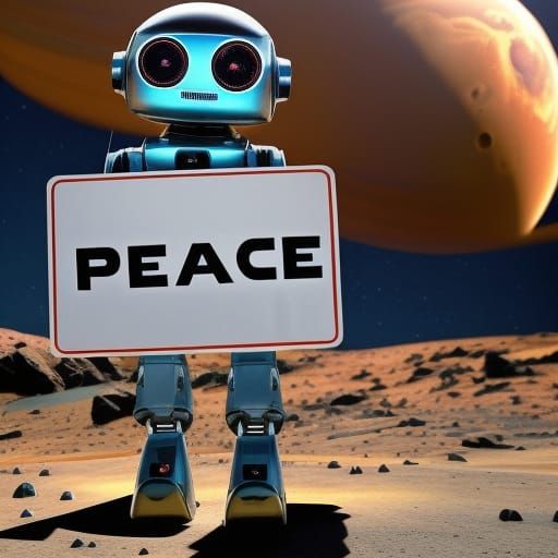 Cute Robot on Mars Promotes Peace