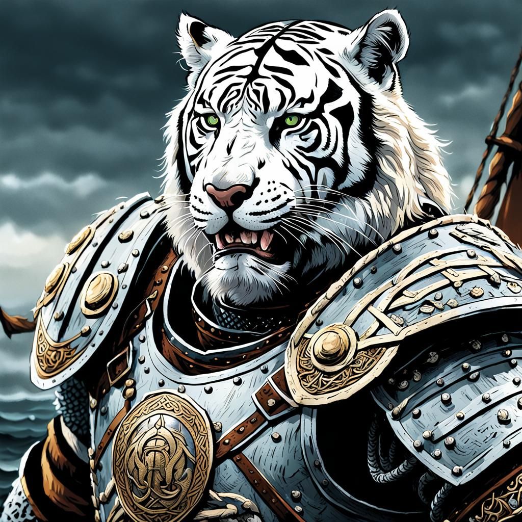 Armored Tiger Viking Commander: Comic Art