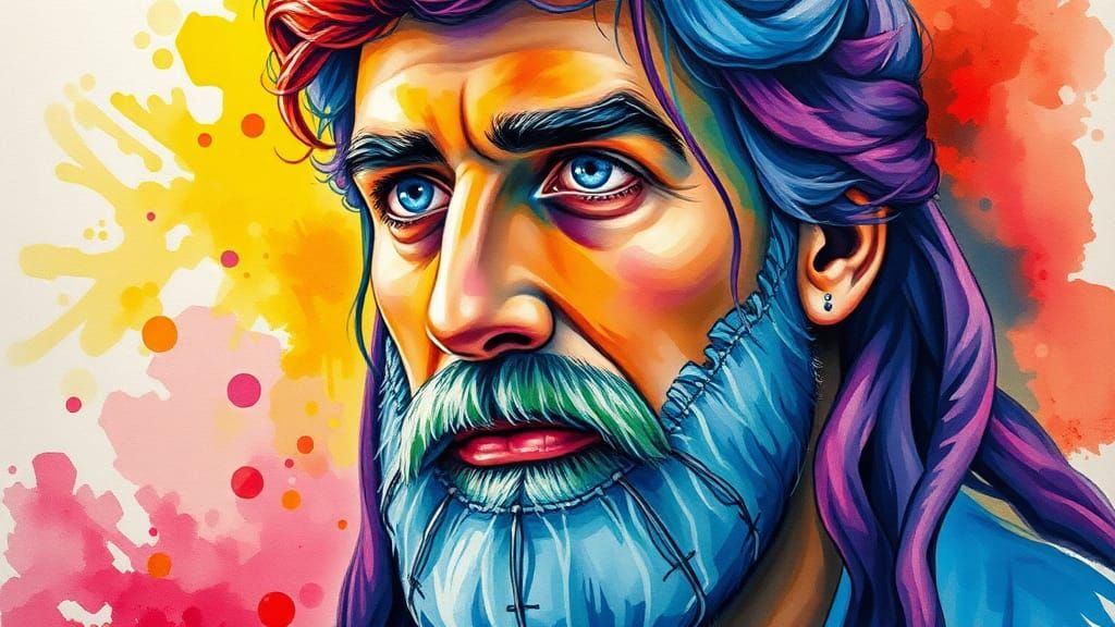 Colorful Impressionist Scene in Gouache Style