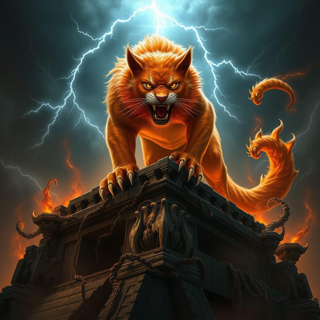 Epic Orange Feline Summons Stormy Fury