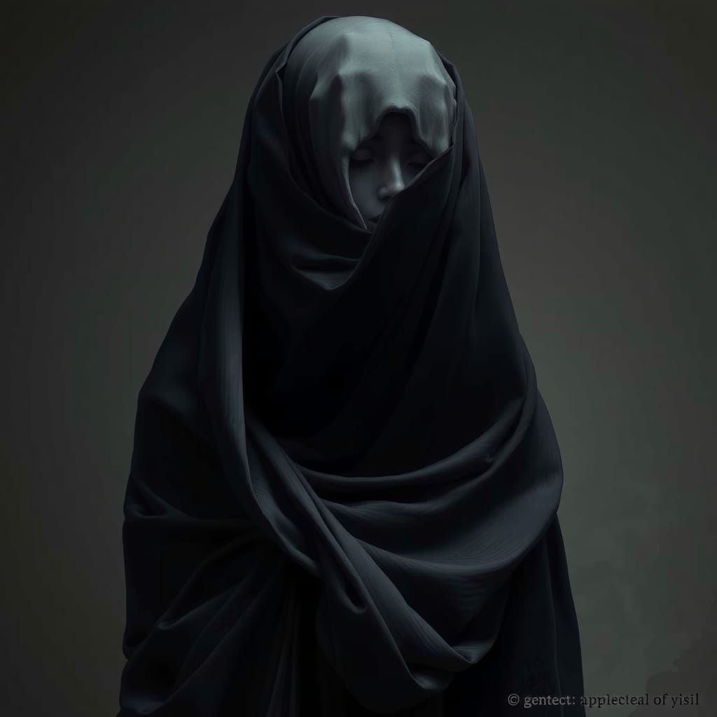 Mysterious Shadow Figure in Haunting Surrealism