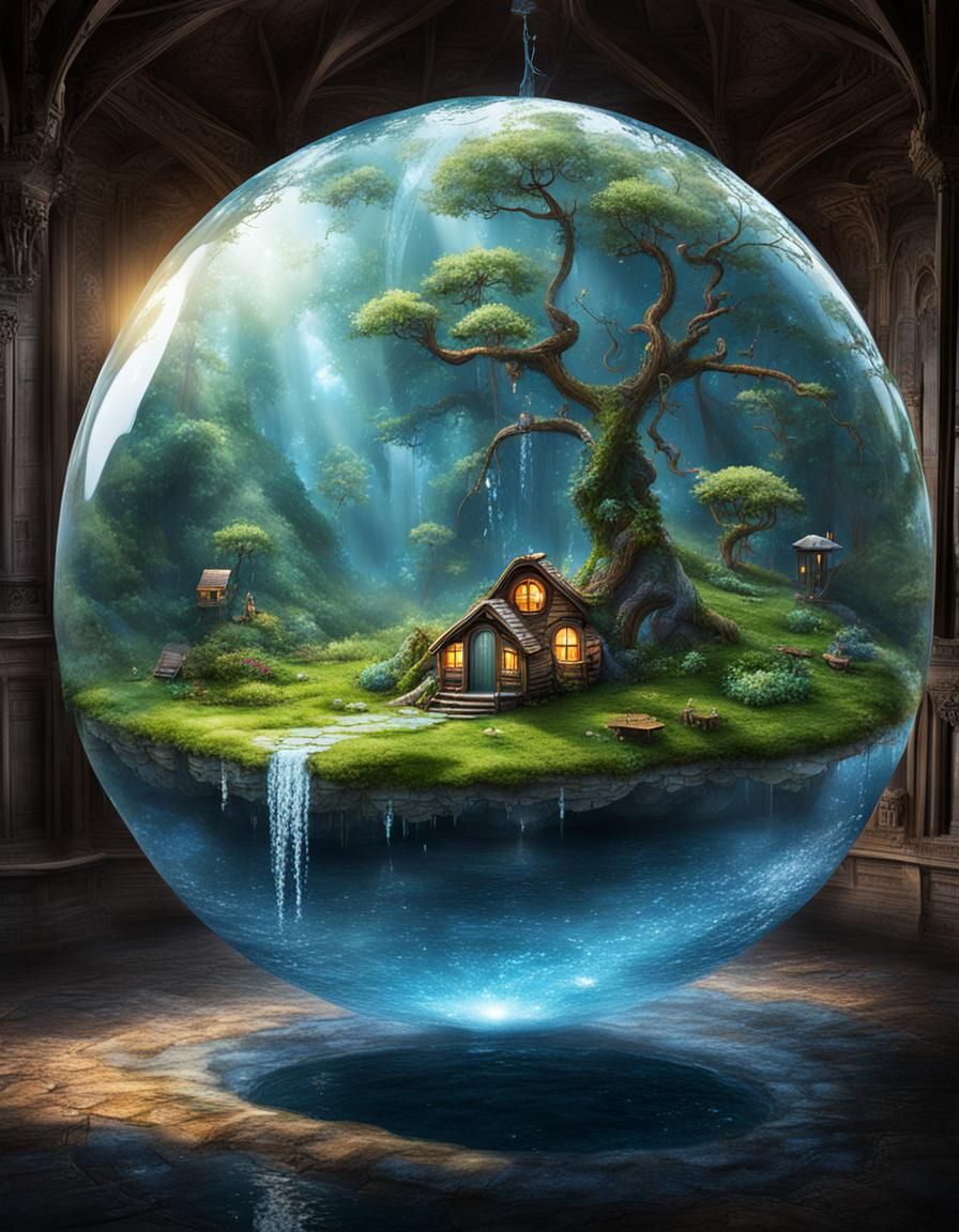 Enchanted World Inside a Giant Water Drop