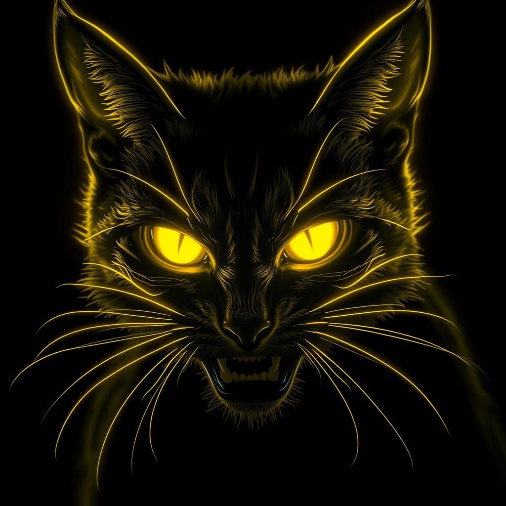 Sinister Djinn Emerges in Neon Hyperrealism