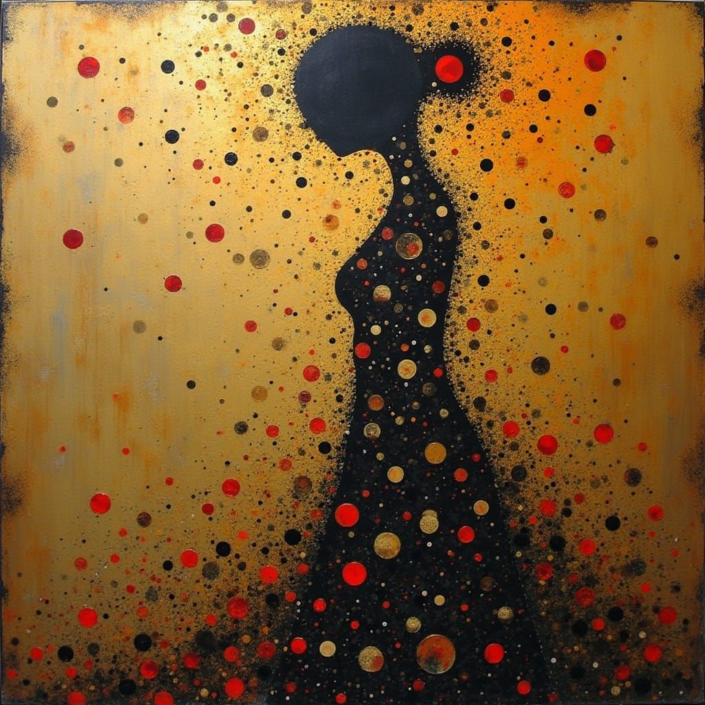 Ethereal Abstract Painting in Klimt's Golden Style