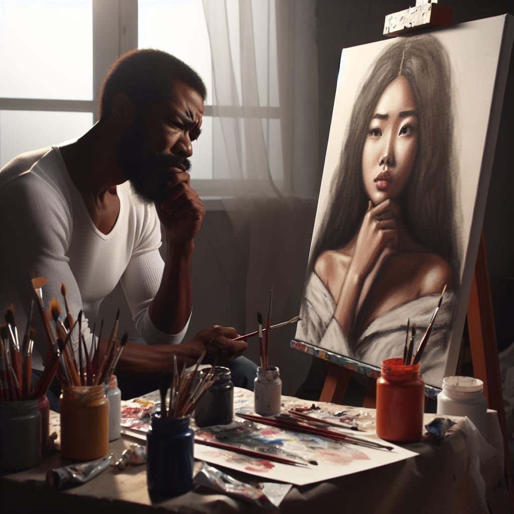 Artist's Struggle: Painting a Likeness