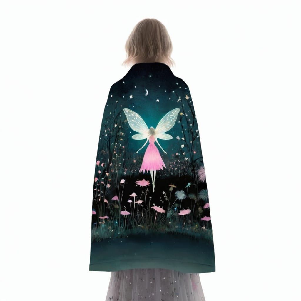 Whimsical Fairy Dance in a Vibrant Night Garden