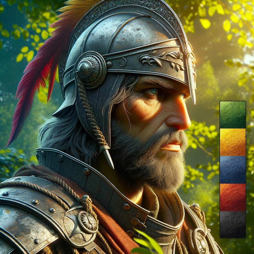 Arcane Medieval Warrior in Nature, Detailed Concept Art