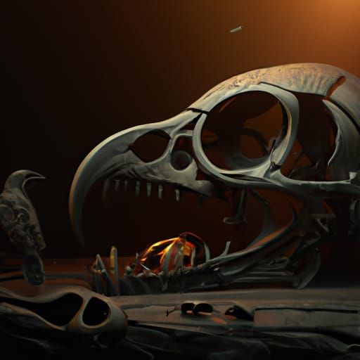 Celtic Bird Skull Gemstone Dark Fantasy Art