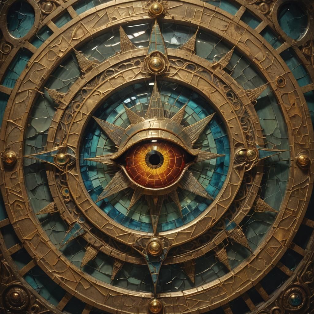 Cracked Eye of Horus in Surrealist Style