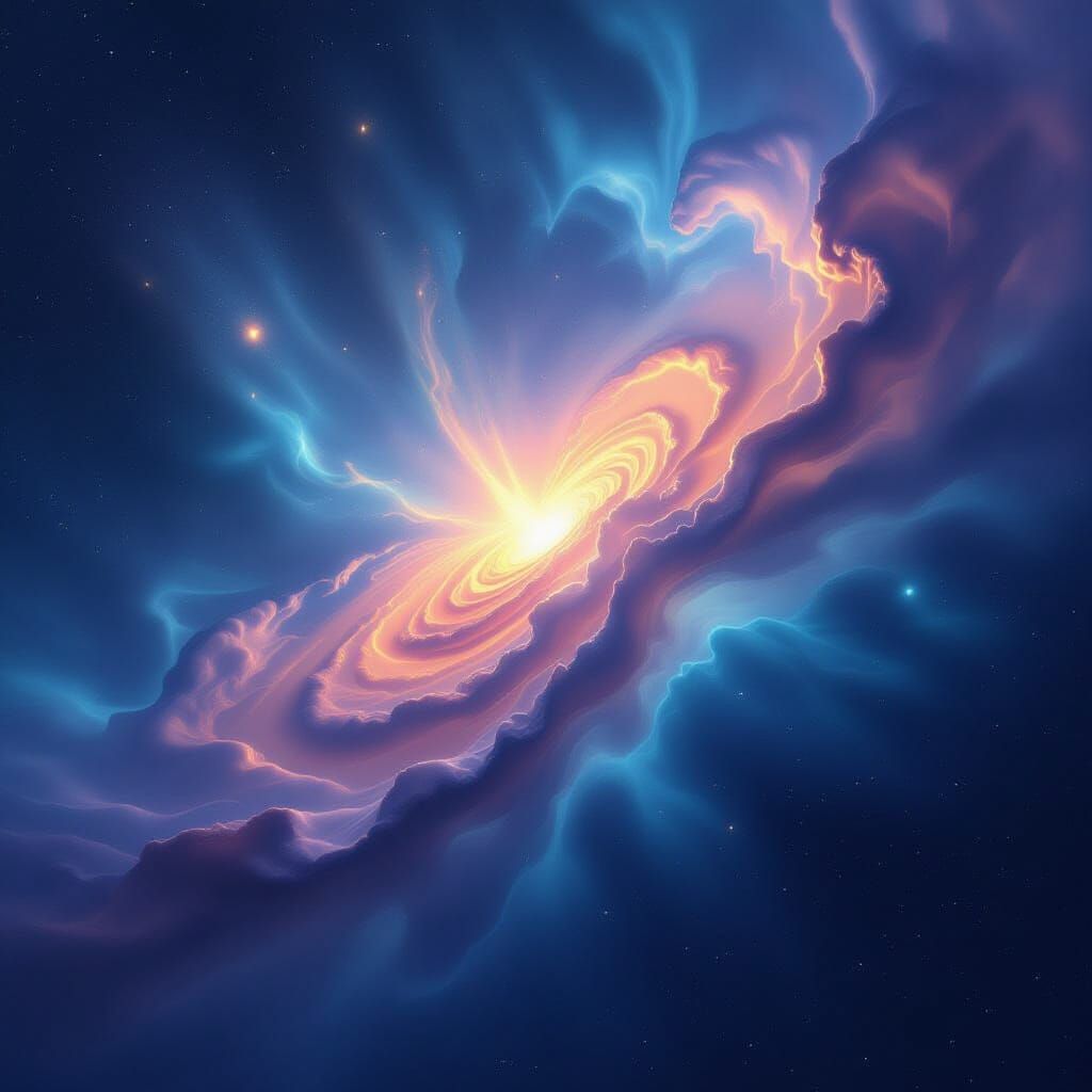 Cosmic Nebula: Waves of Light and Shadow