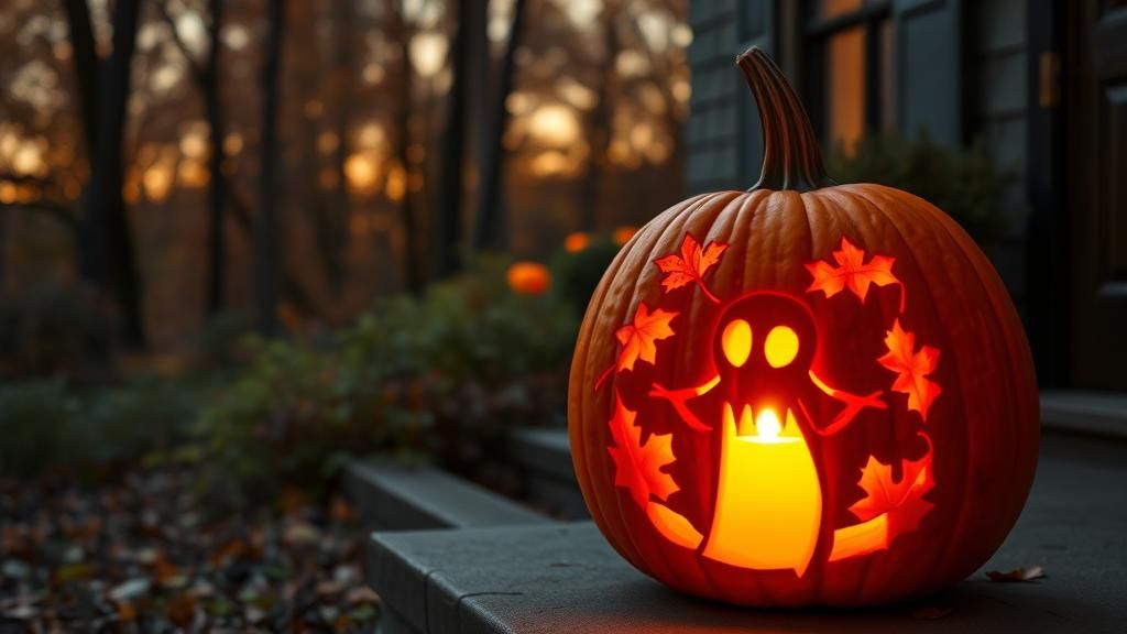 Ghostly Pumpkin Carving at Sunset