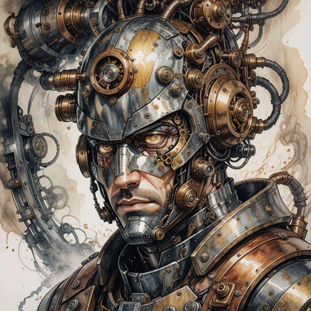 Steampunk Warrior Encased by Armor