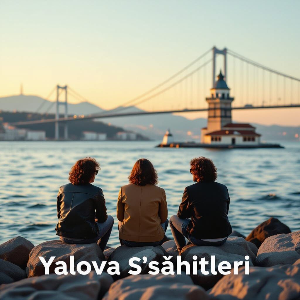 Rock Band by Sea at Sunset with Bosphorus Views