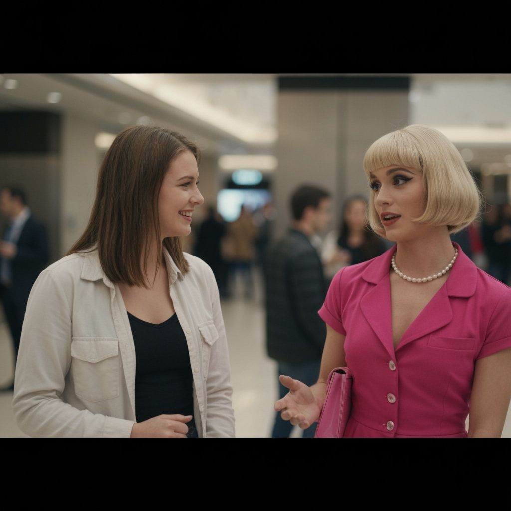 Man in Frilly Minidress and Bob Hairstyle