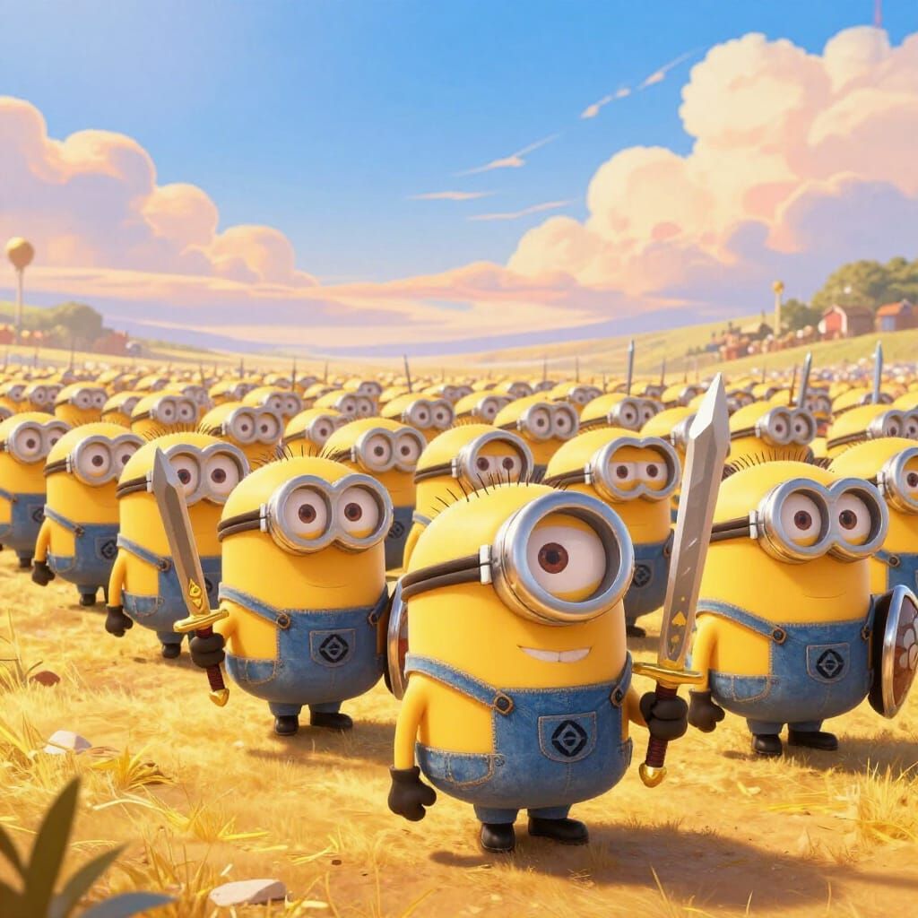 Minion Knight Army Marches on Golden Battlefield
