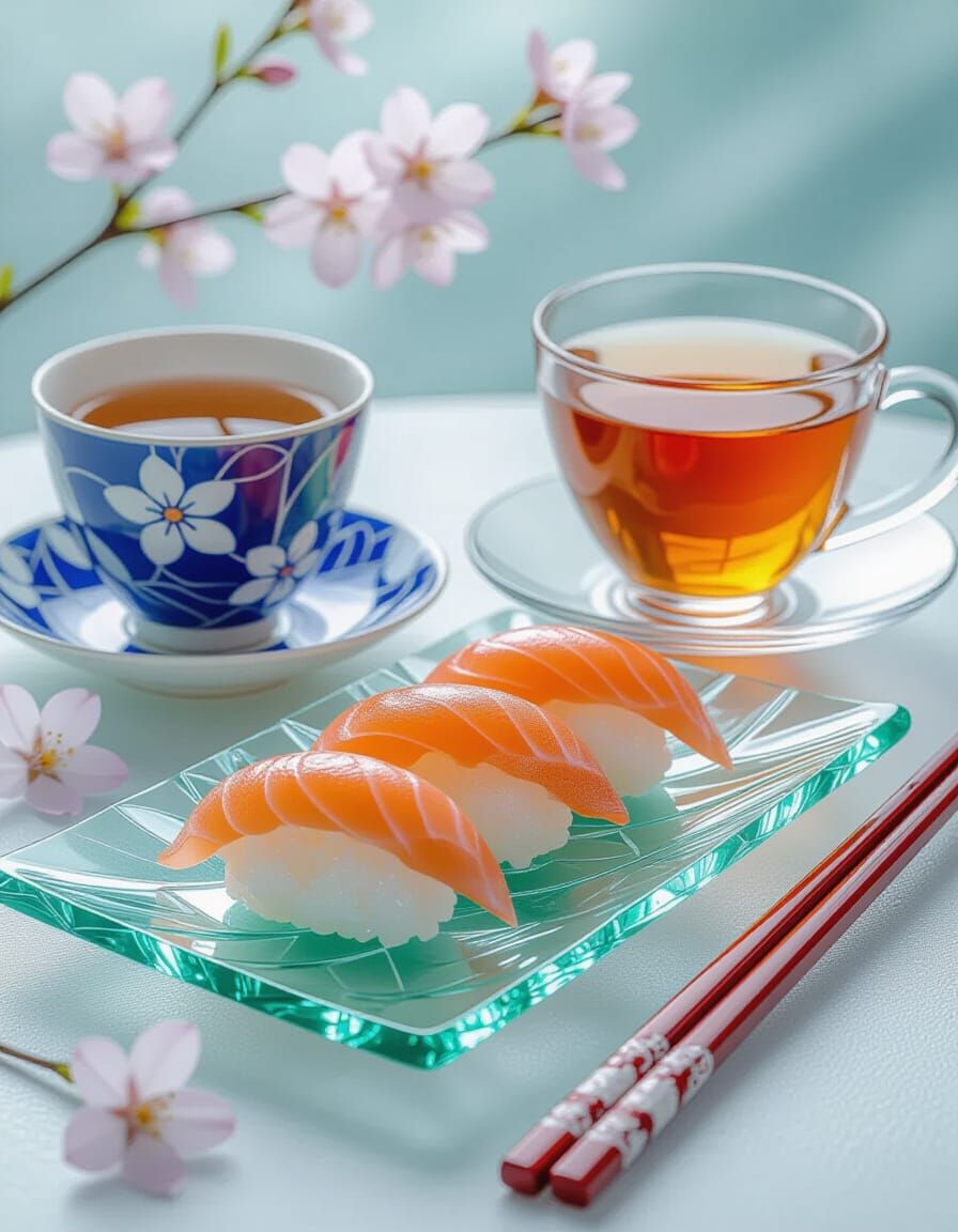 Crystal Sushi in Alphonse Mucha Style