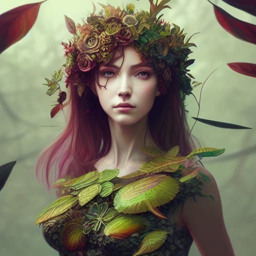 Detailed Mother Earth with Flytrap Dress