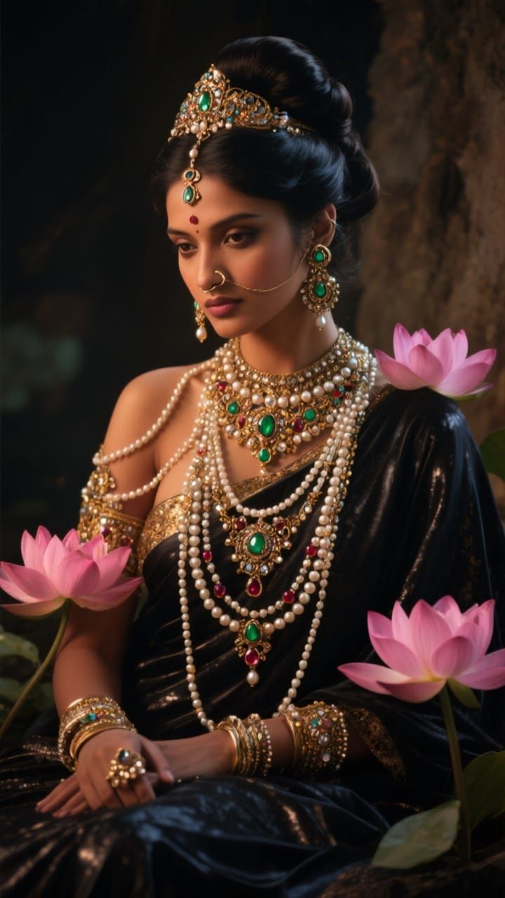 Opulent Woman in Regal Jewelry