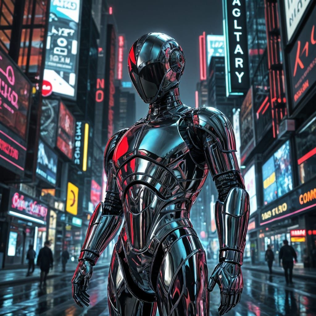 Sleek Chrome Surface Reflects Light