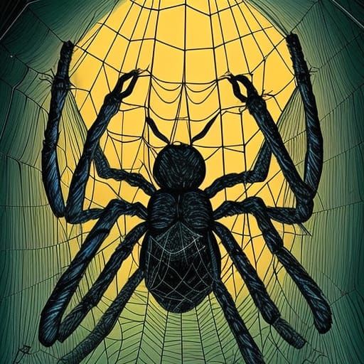 Giant Spiders Plotting Web Conquest, Comic Book Art