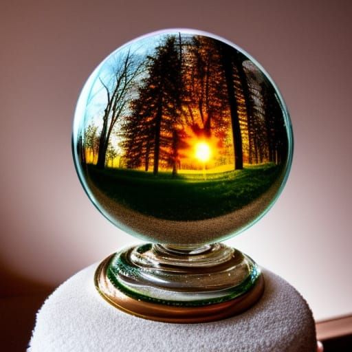Christmas Landscape Inside a Crystal Ball