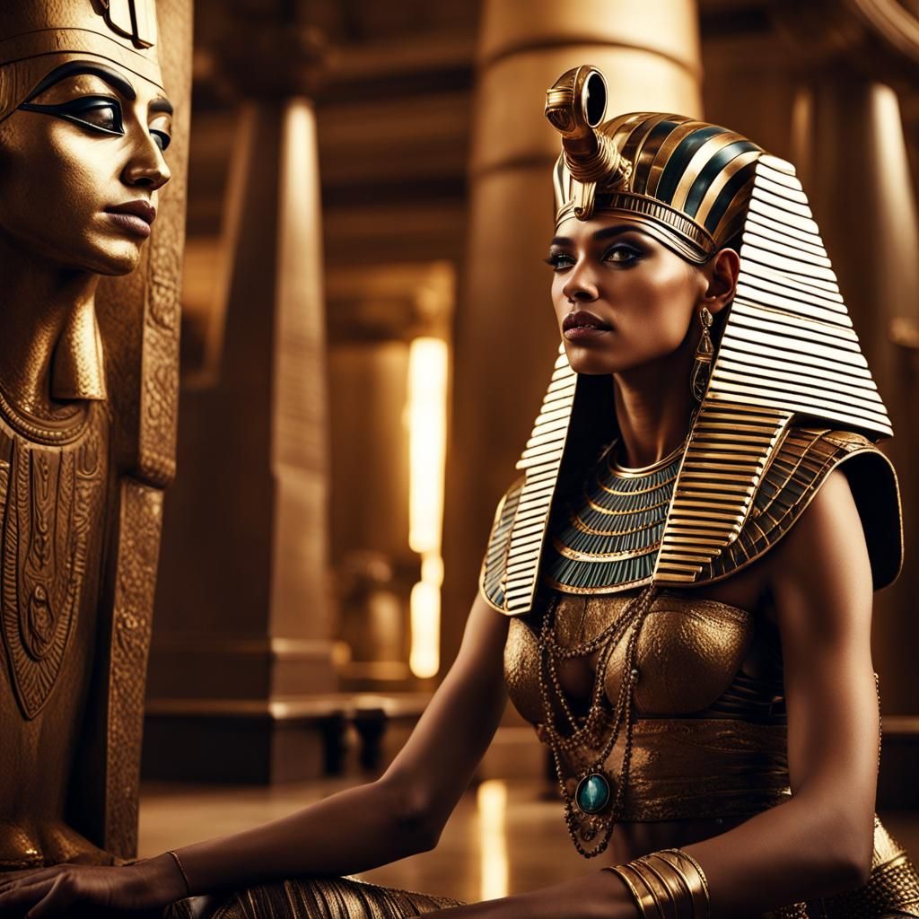 Emilia Mernes as an Egyptian pharaoh