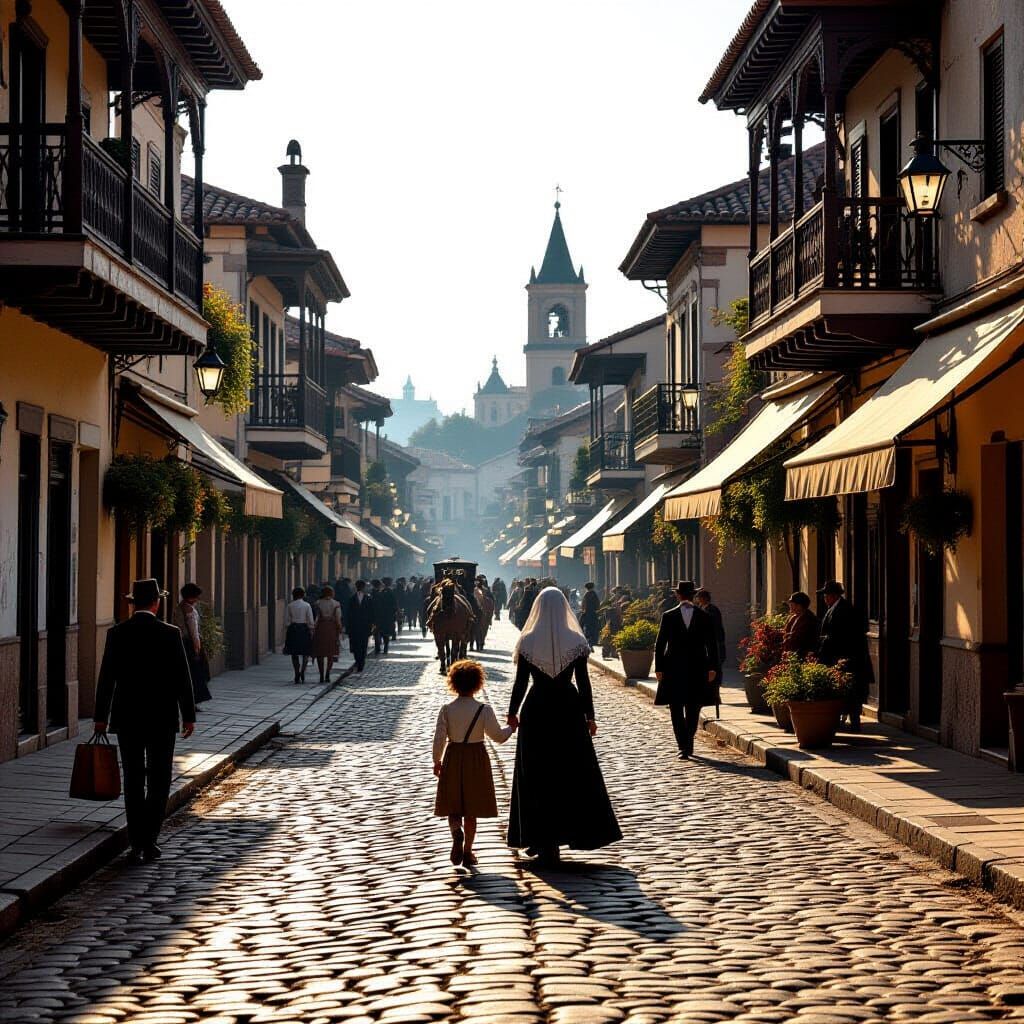 19th Century Street Scene in Cinematic Style