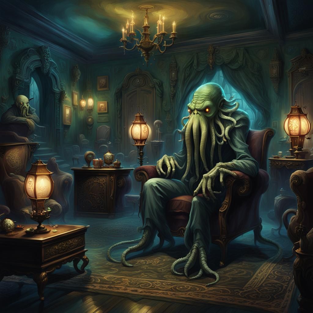 Cthulhu and Deep Ones in Dark Fantasy Art