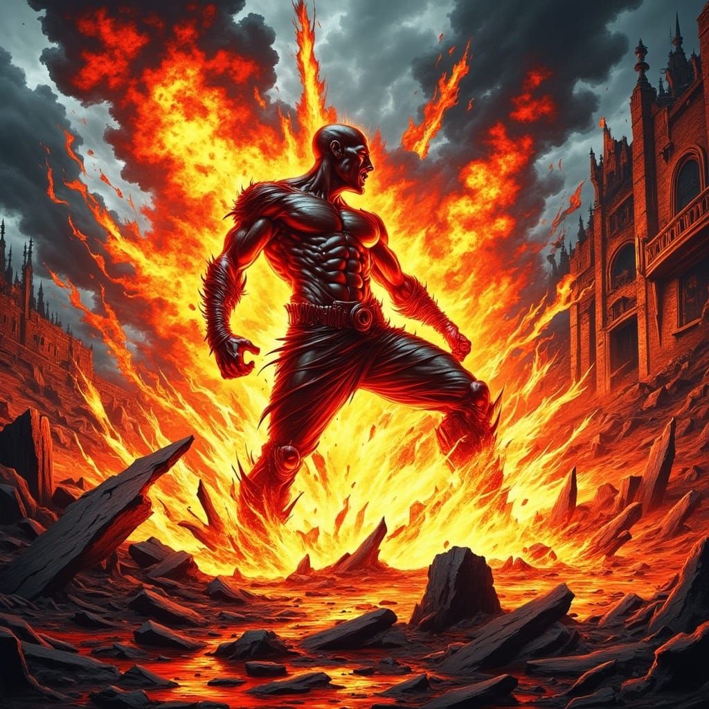 Comic Book Explosion in Bisley Style