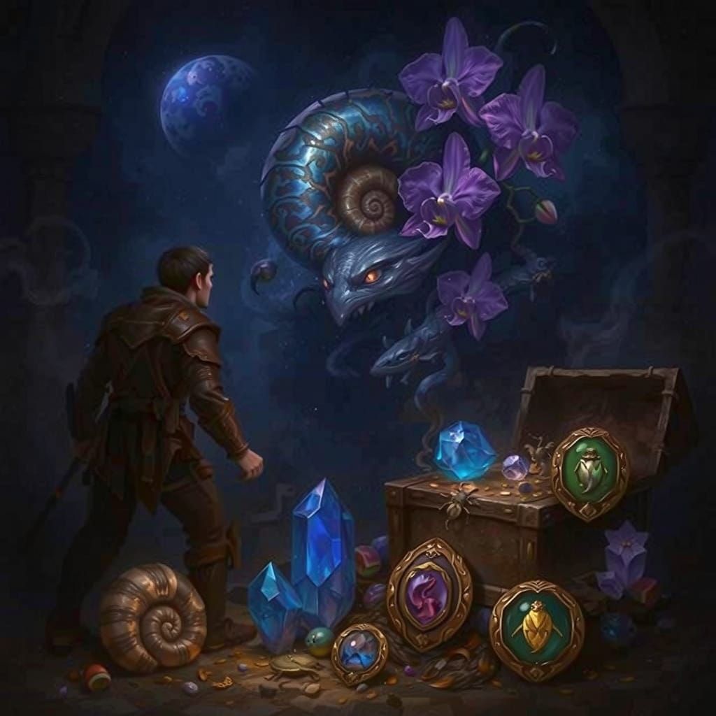 RPG World Exploration: Fantasy Treasures and Creatures