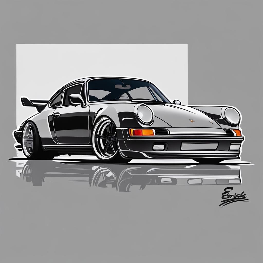 Stanced Euro Porsche 911 T-Shirt Design