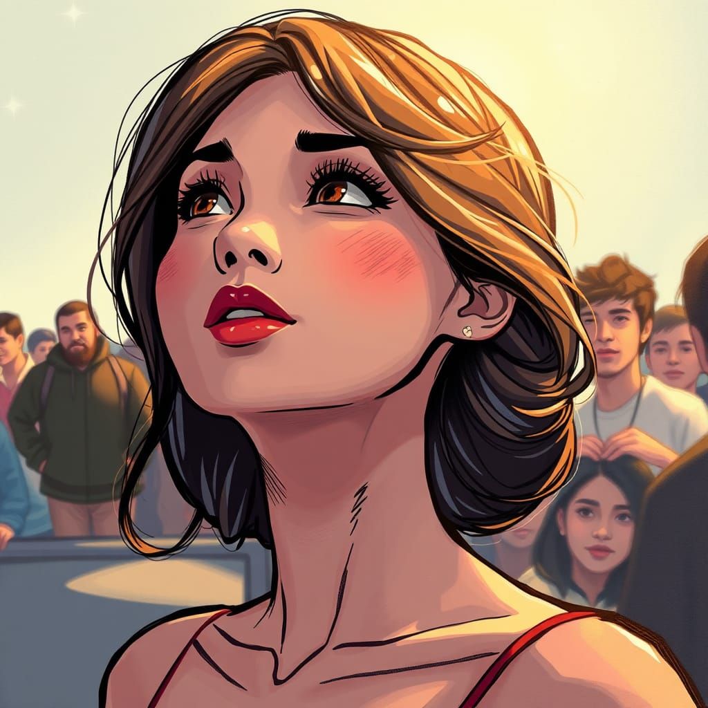 Create a Beautiful woman,she is inspirening a lot of people,...