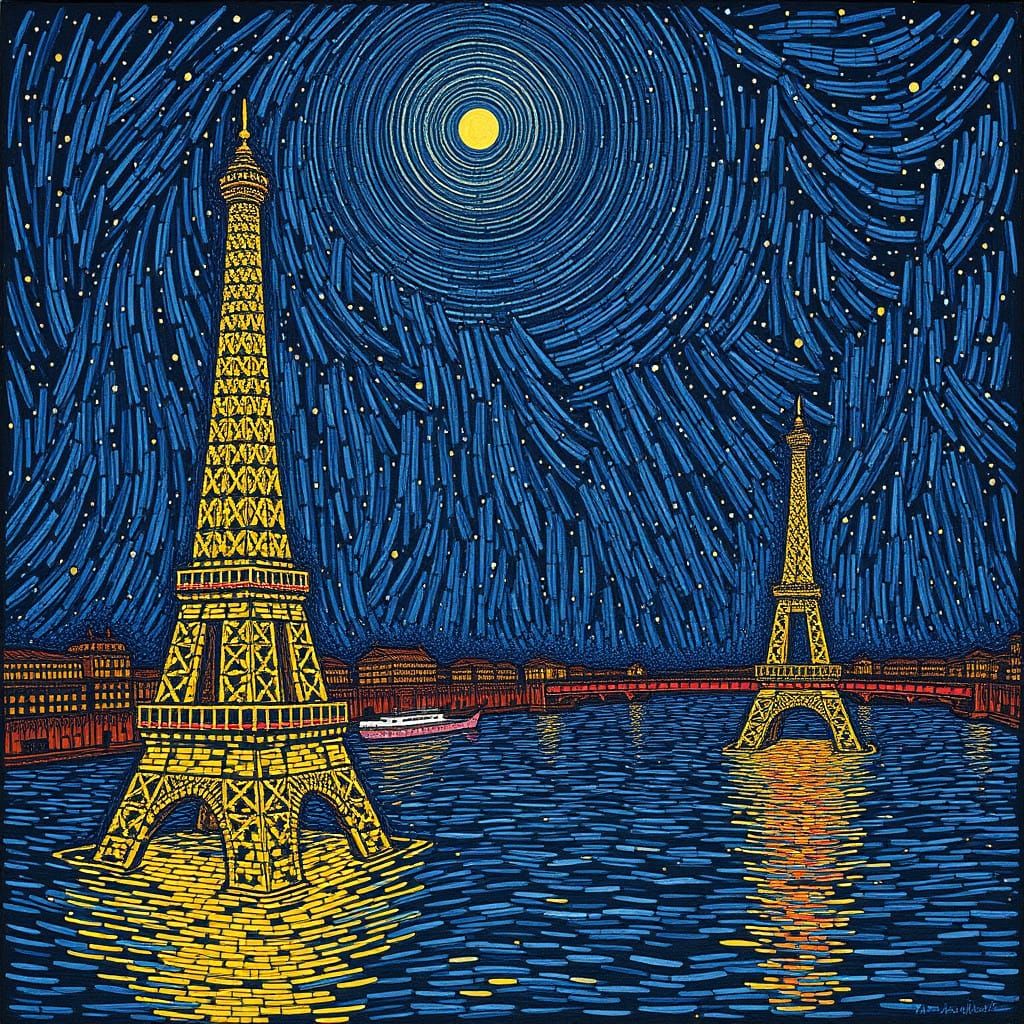 Impressionist Masterpiece in Pointillist Style