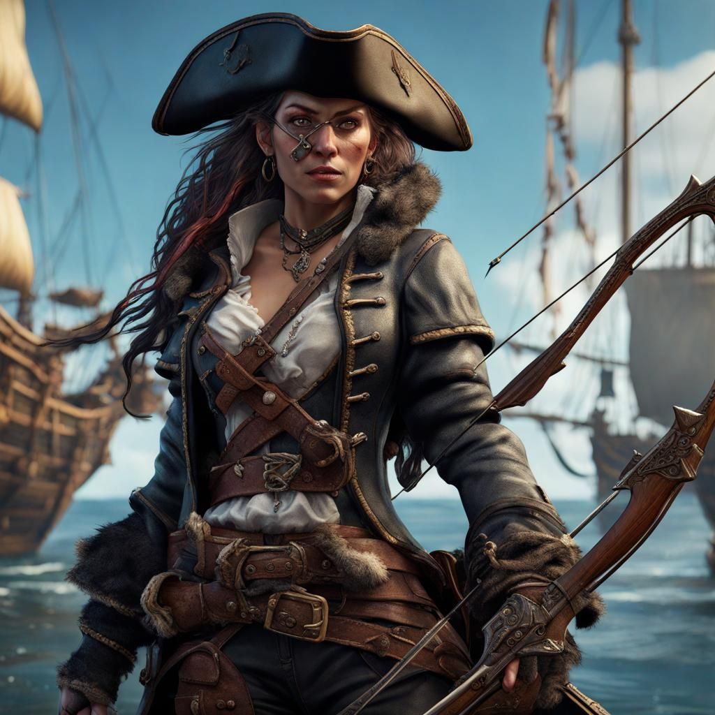 Ratfolk Pirate with Crossbow, Fantasy Art