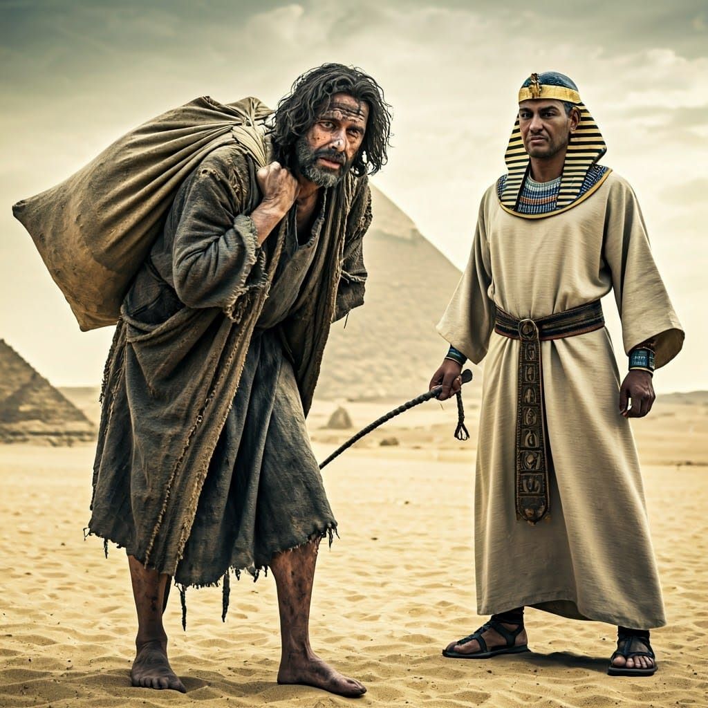 Ancient Jewish Man with Heavy Burden, Cinematic Style