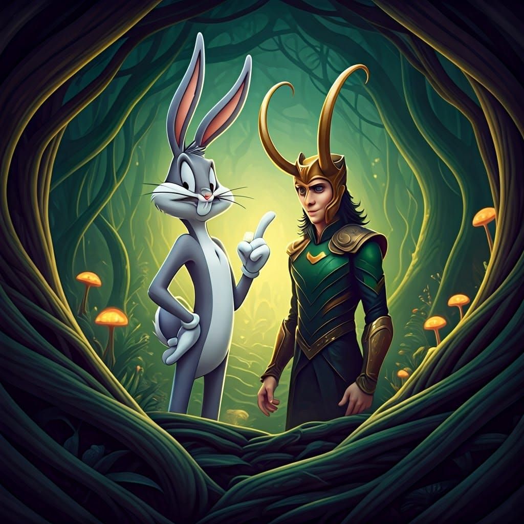 Bugs Bunny and Loki in Emerald Realm