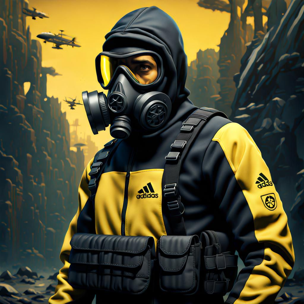 Gasmask Soldier Portrait in Detailed Matte Painting