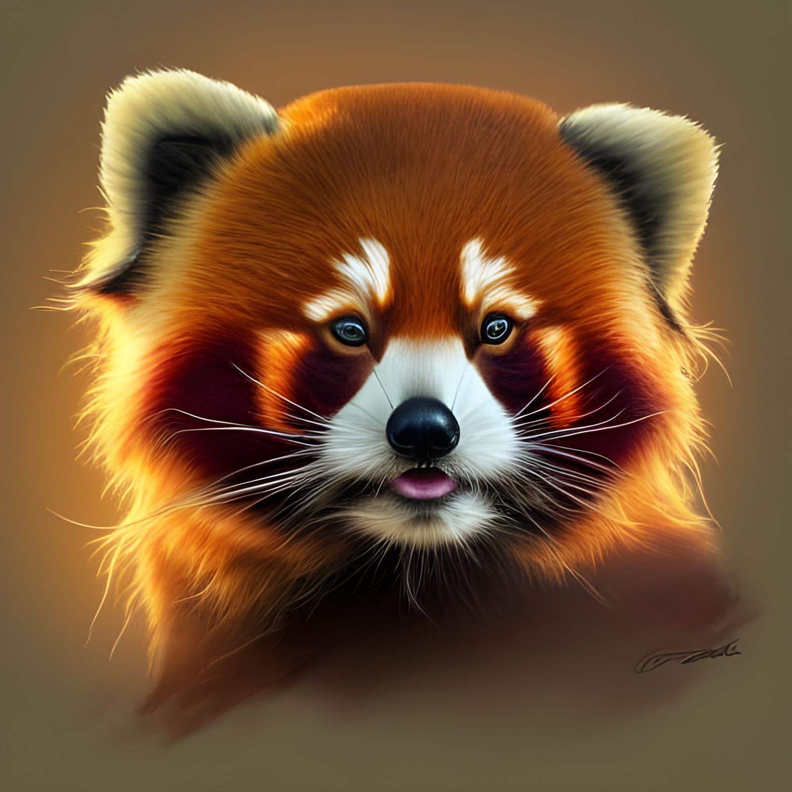 A cute Red Panda samurai