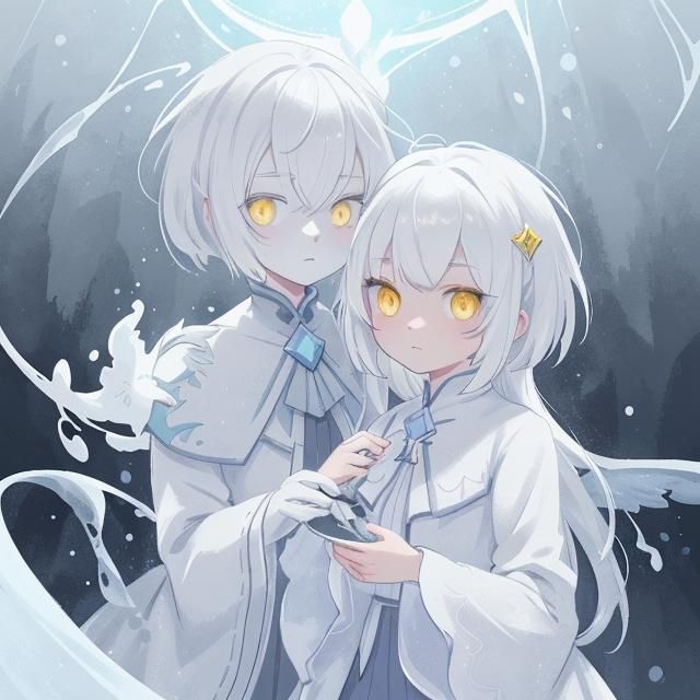 Cute Boy in Pastel Winter, Detailed Matte Painting