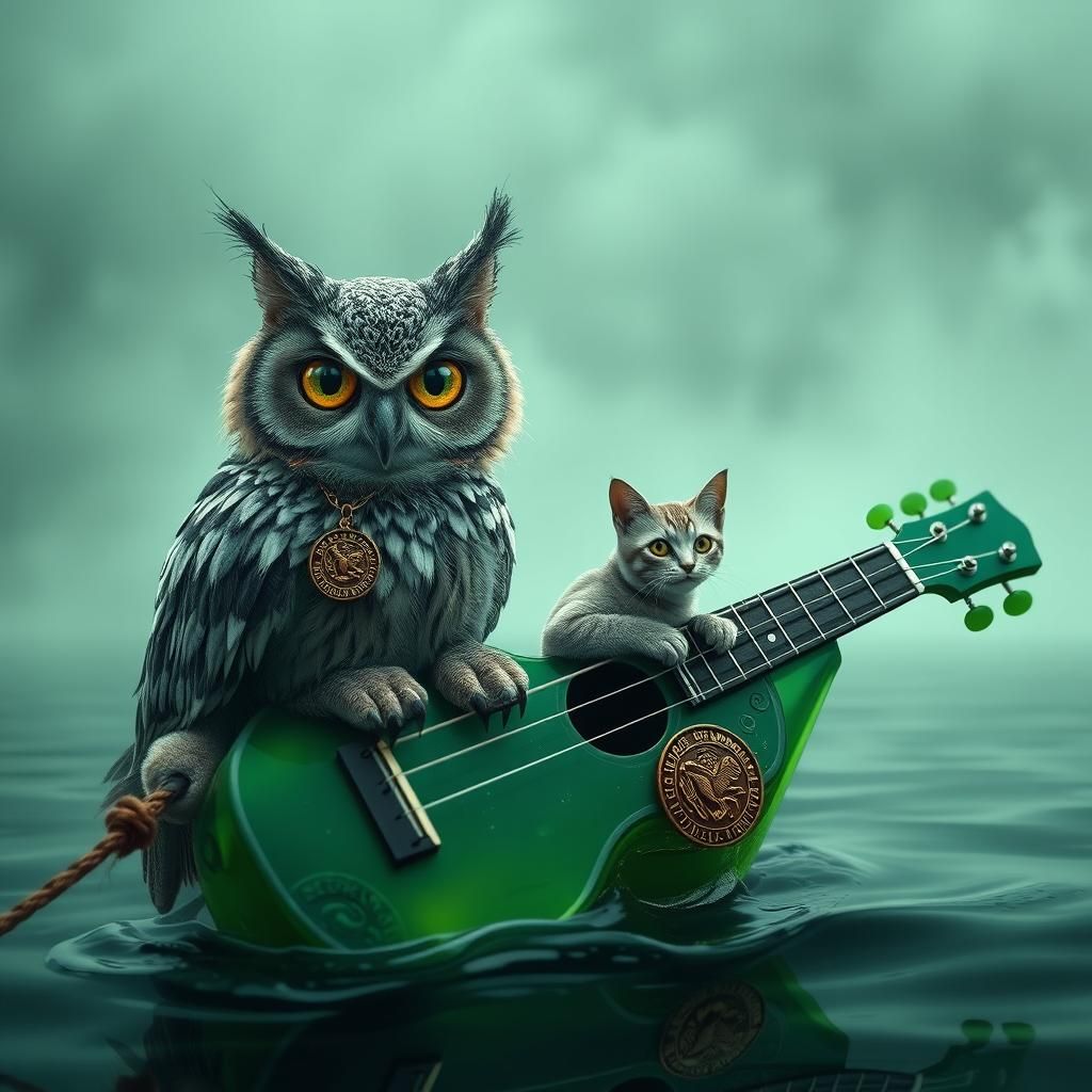 Owl and Pussycat Sail in Neo-Cubist Houseboat