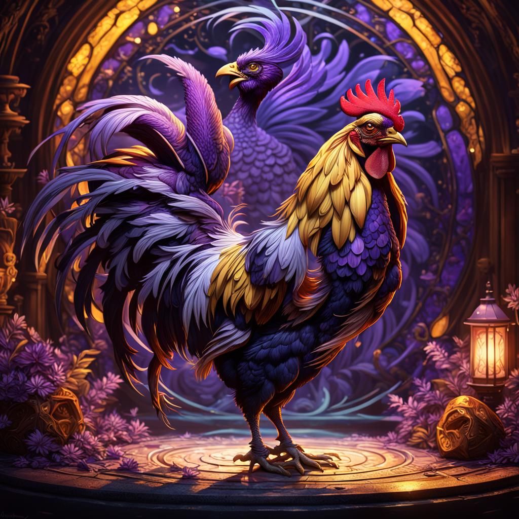 Leghorn Rooster in Dark Fantasy Concept Art