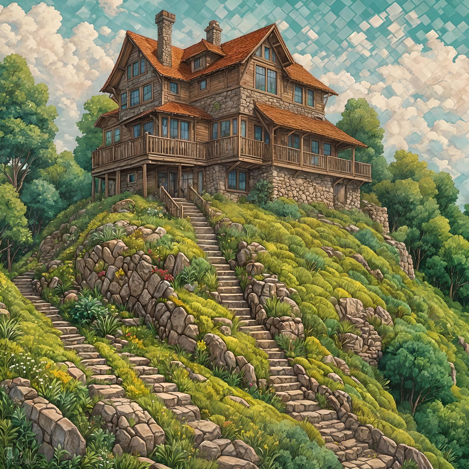 House on a Hill Digital Render