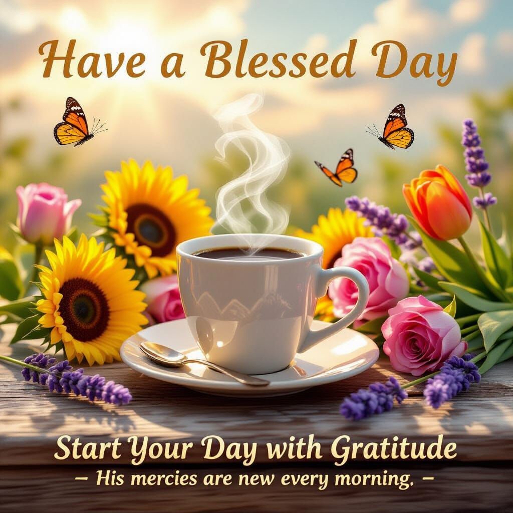 Embossed 3D Relief Morning Coffee Scene