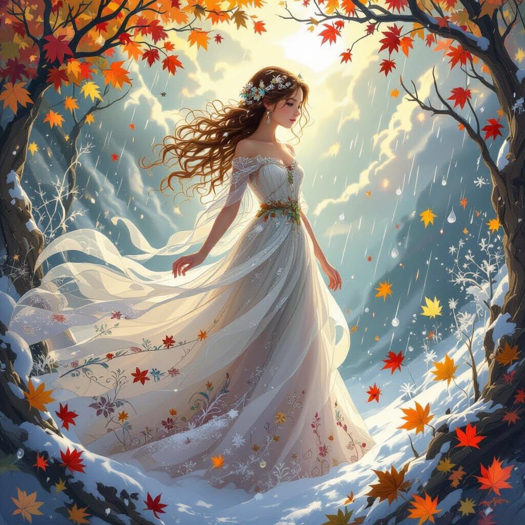 Ethereal Four Seasons Goddess in Fantasy Art