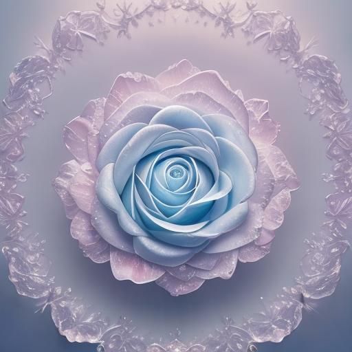 Crystal Rose Unfolding: A Surreal Oil Painting