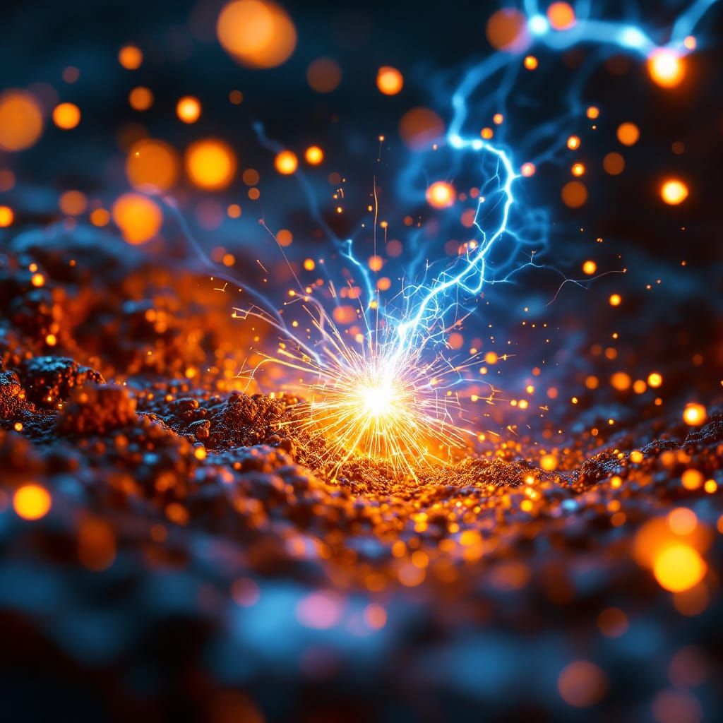 Microscopic Spark Forms in Swirl of Light