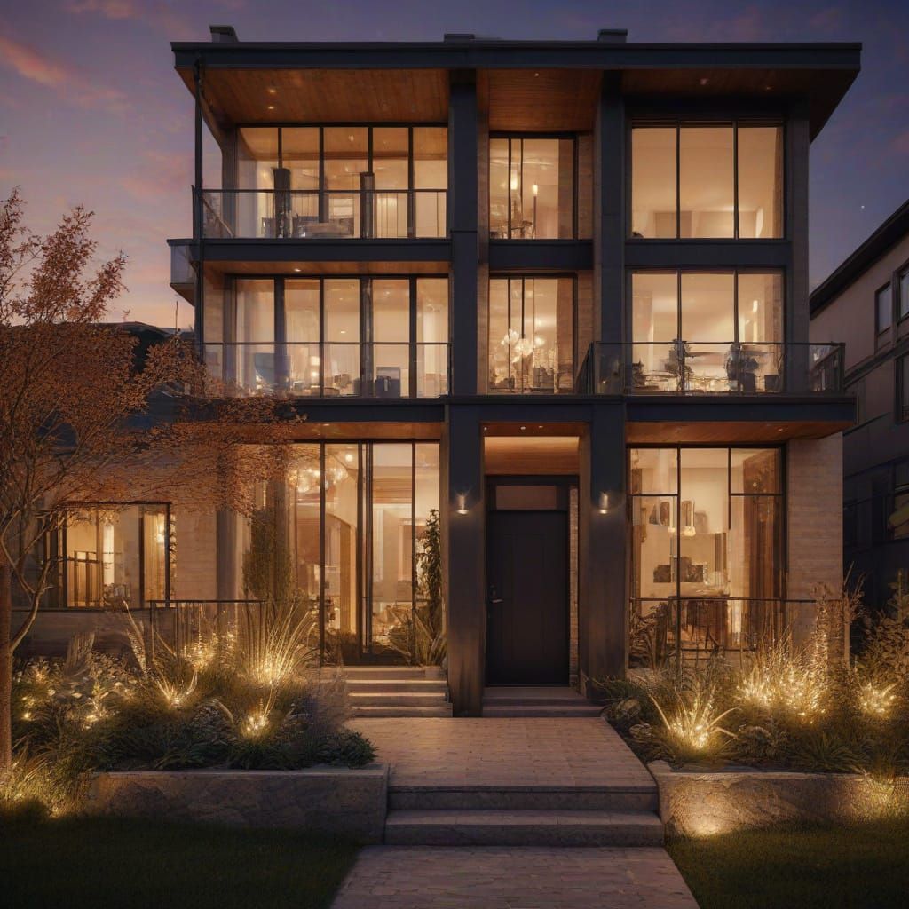 Modern Two-Story House with Sleek Architectural Design in Vi...