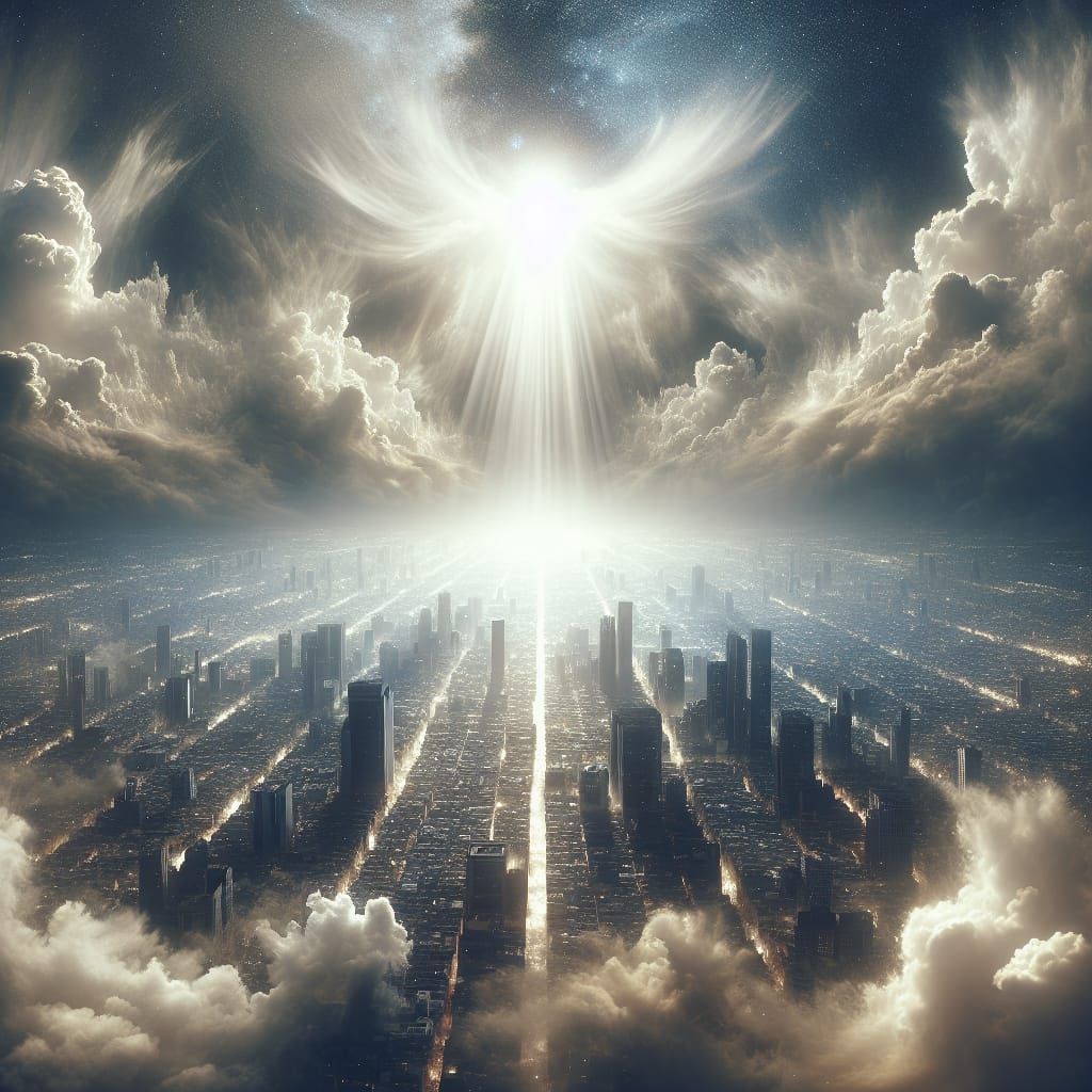 Ethereal Cityscape: Digital Art in Dreamlike Style