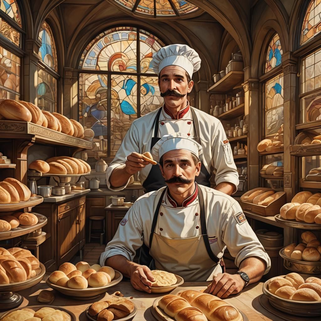 French Chef in Art Nouveau Bread Shop